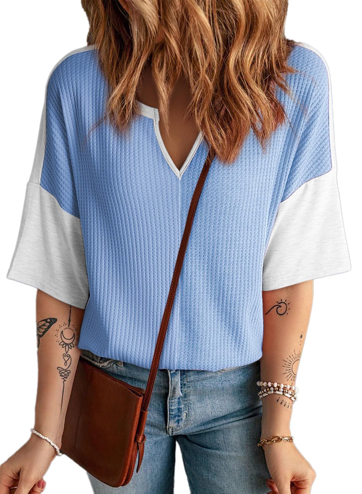 Women's Summer Top Half Sleeve Fluffy Shirt