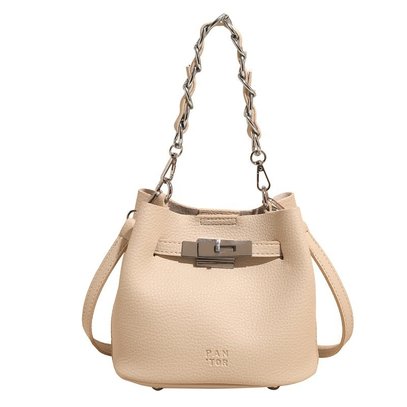 Shoulder Retro Soft Leather PU Leisure Bucket Bag