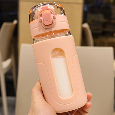 Plastic glass cup with elastic cover