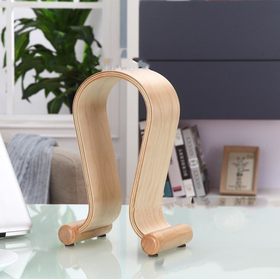 Wooden hanger for bluetooth headset