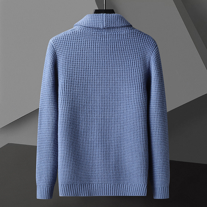 Lapel Button Cardigan Sweater Men's Korean Style