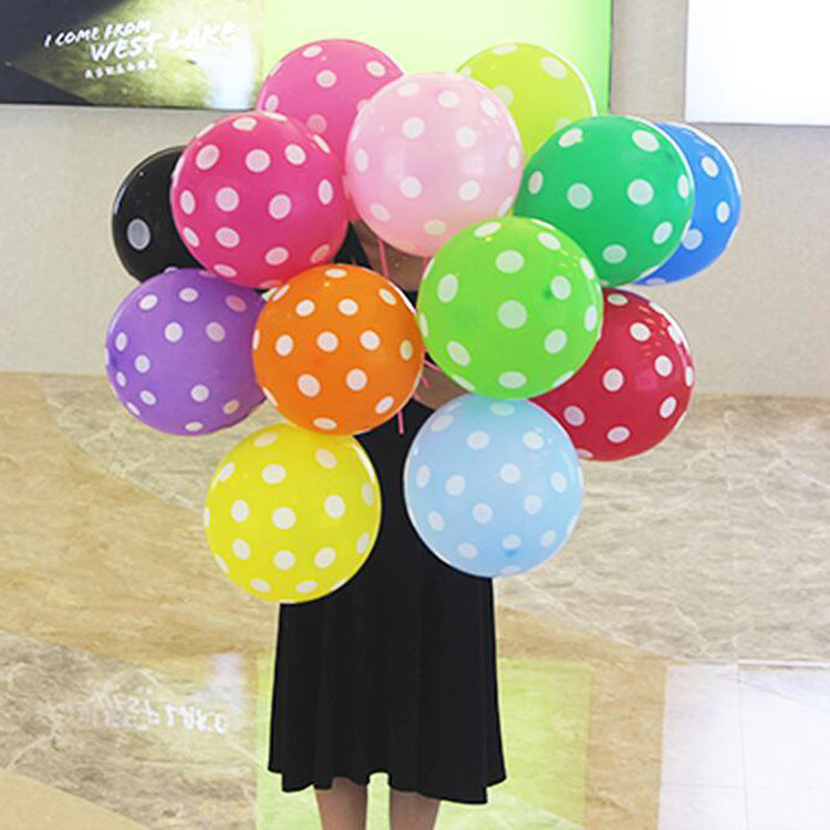 12pcs Ladybug Black Red White Spot Latex Balloons Wave Point Globos Minnie Birthday Wedding Polka Dot Ballons Party Decor