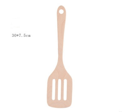 Unpainted wooden shovel wooden spoon non-stick special shredder long handle spoon