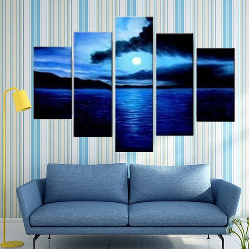 DIY 5D Moon Night Landscape Diamond Embroidery Painting Full Drill Round Diamond Picture Cross Kit Home Decor Painting