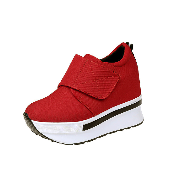 In the autumn of 2021 the new increase in women's shoe lace Korean thick soles muffin bottom student shoes casual shoes color