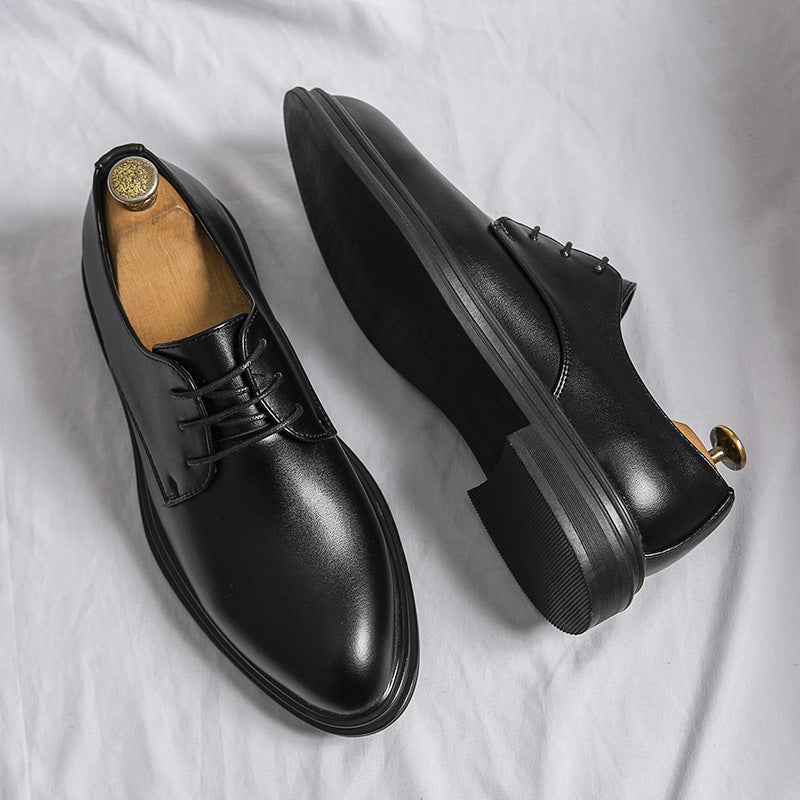 Glossy Pointed Business Leather Shoes Men's British Fashion