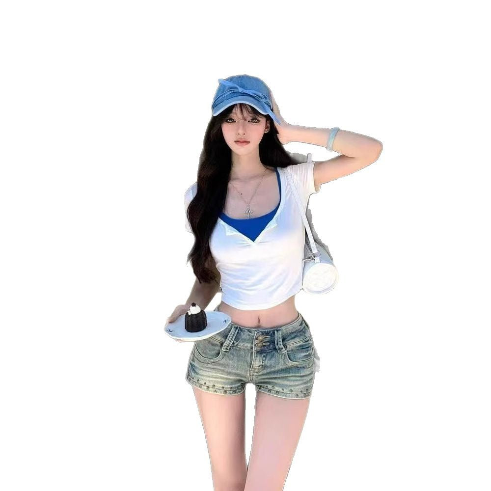 Pure Desire Style Sexy Super-fairy Slim Fit Short Sleeve Shirt