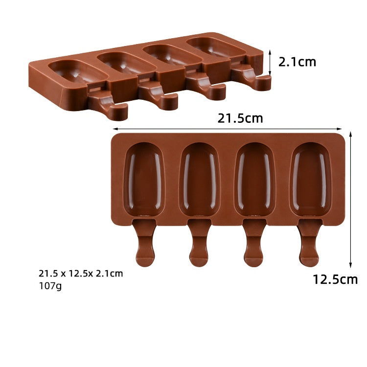 Oval Ice Mould Food Grade White Ice Cream Mould Free Wooden Stick