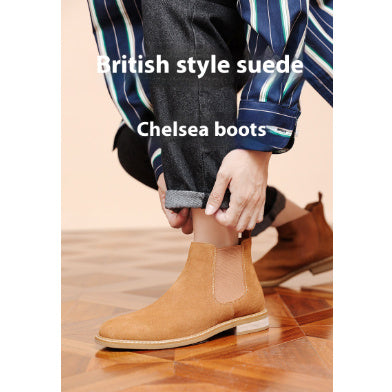 Chelsea Boots Men's Slip-on Fashionable Boots Plus Size Suede