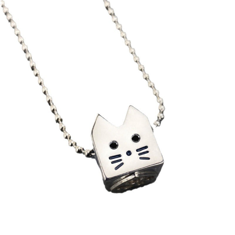 Cute Cartoon Cat Heart Drip Seal Necklace