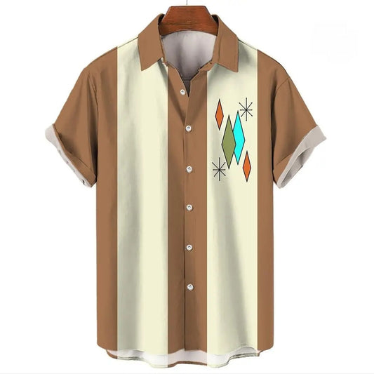 Men's Hawaiian Shirt Casual Button Short Sleeve