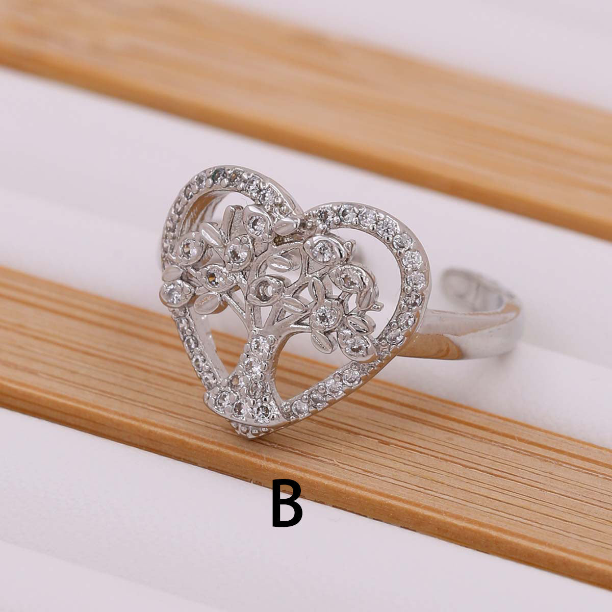 Tree Of Life Women's Ring Gold-plated Inlaid Zircon