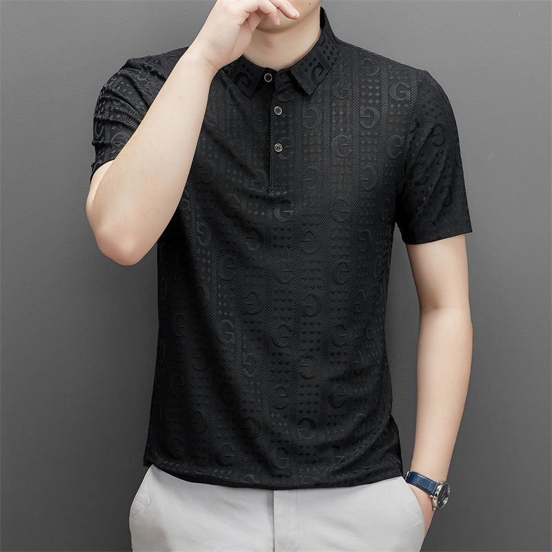 Polo Shirt Men's Summer Middle-aged Lapel Fashion Casual