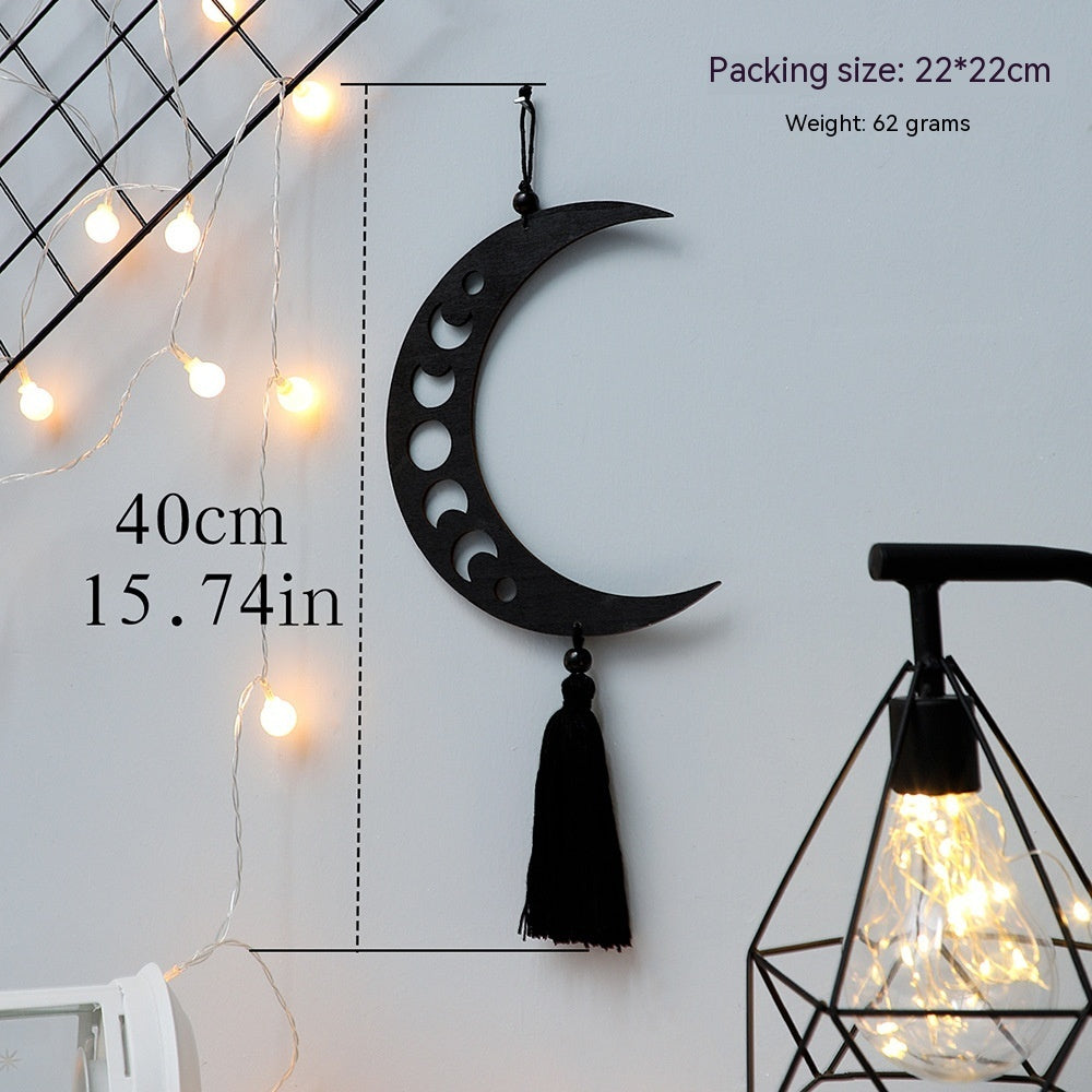 Bohemian Black Sun Moon Wooden Product Craft Ornaments