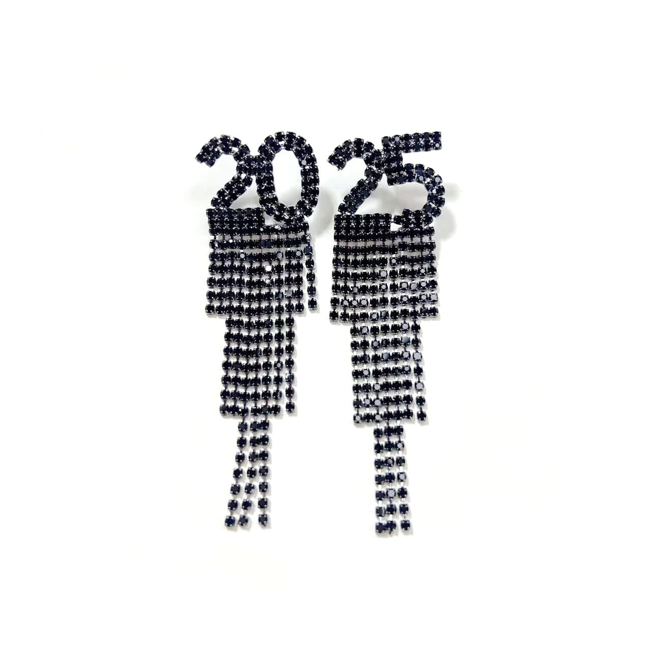 2025 Digital Rhinestone Letter Earrings