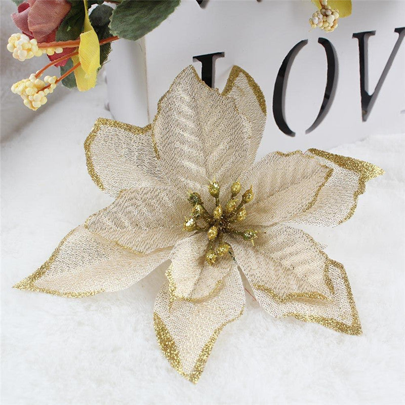 Artificial Christmas Flower 13cm Large Christmas Tree Decoration