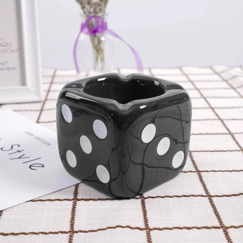 Ceramic Sieve Ashtray Dice Gift Home Decoration