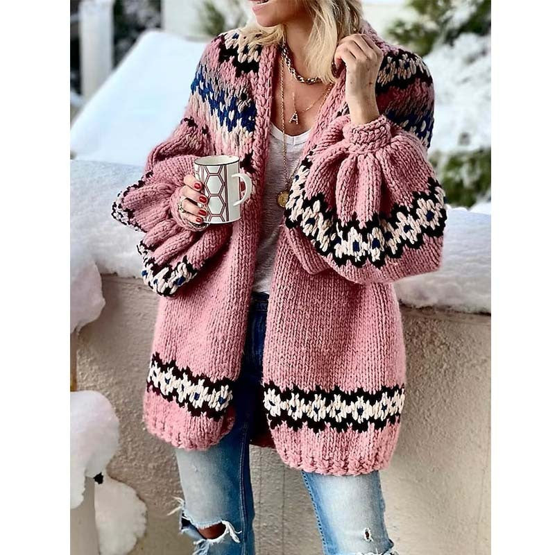 Patchwork Retro Woven Large Coat