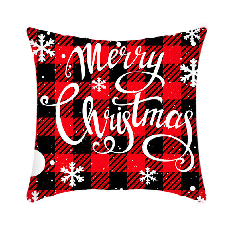 Merry Christmas Cushion Cover 45cm Elk Santa Claus Short Plush Sofa Pillow Cover Home Decor Pillowcase Christmas Decoration