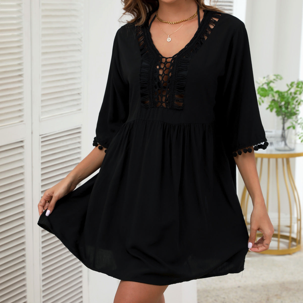 Women's V-neck Vacation Loose Dress