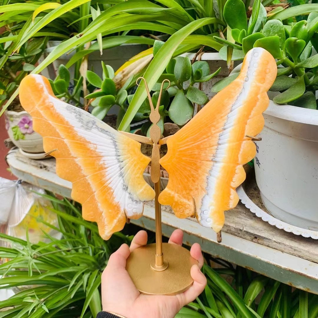 Natural Crystal Cave Stone Butterfly Wing Crystal Ornament