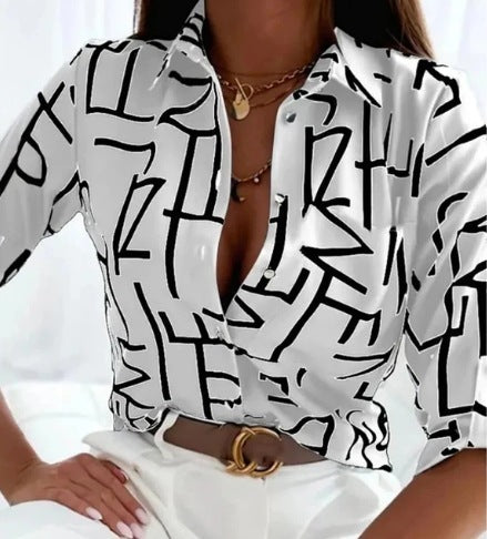 Long Sleeve Shirt Printed Women