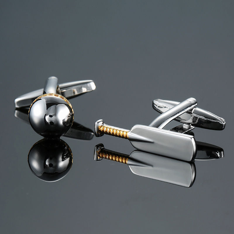 Grass Rose Gold And Silver Pattern Cufflinks