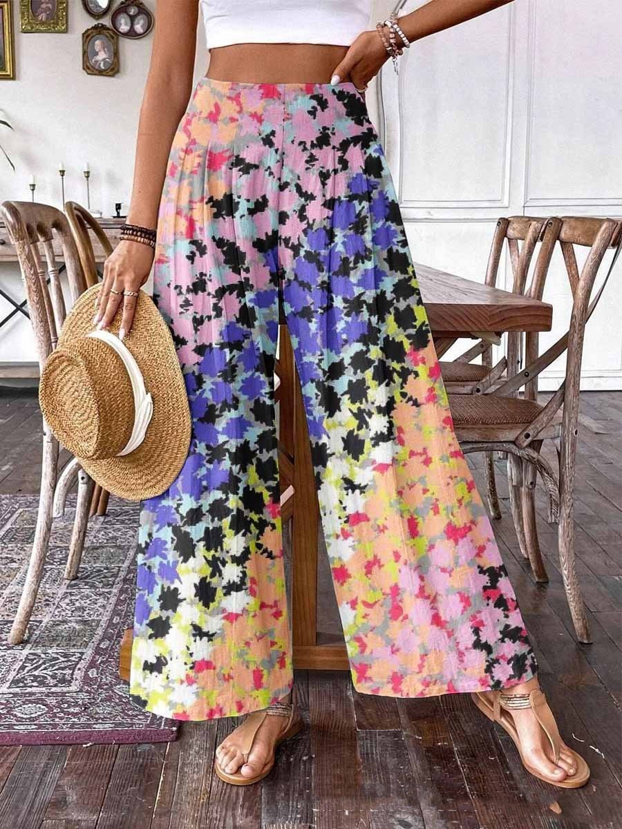 Elegant High Waist Wide Leg Women's Trousers