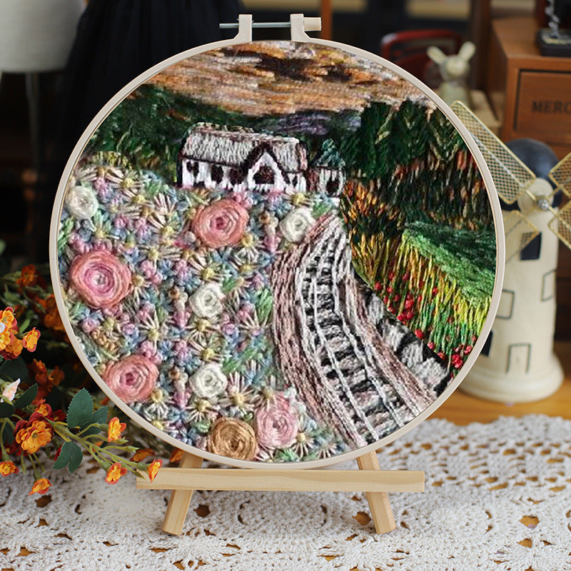 Landscape Handmade Embroidery Kit Creative Embroidery Diy Material Package