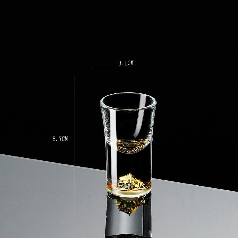 Small Crystal Glass One-shot Cup Divider Gold Foil Liquor Cup