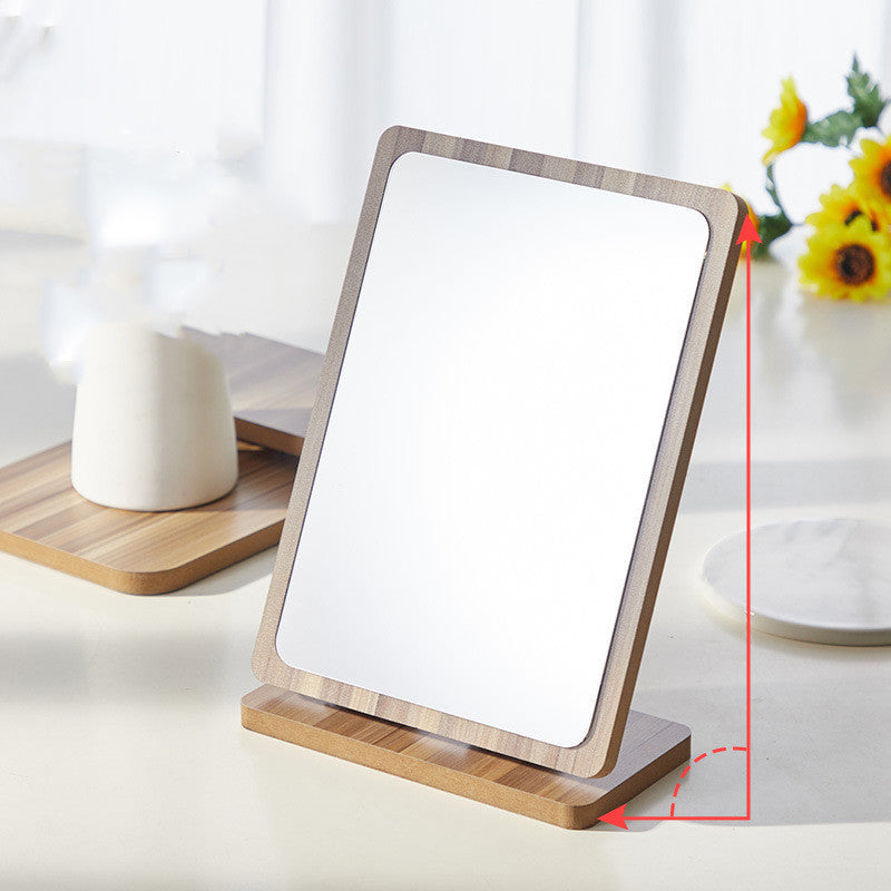 Wooden Folding Desktop Makeup Mirror