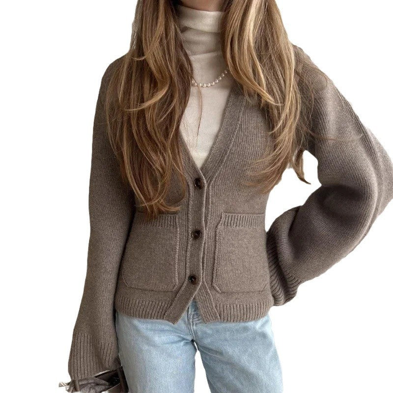 Warm Waist Tight Soft Glutinous Sweater Coat