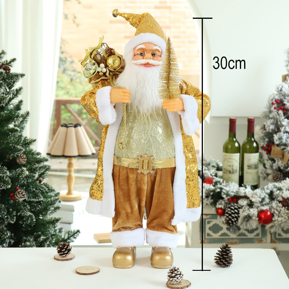 Christmas Decoration Supplies Fabric Santa Claus Doll Props Ornaments