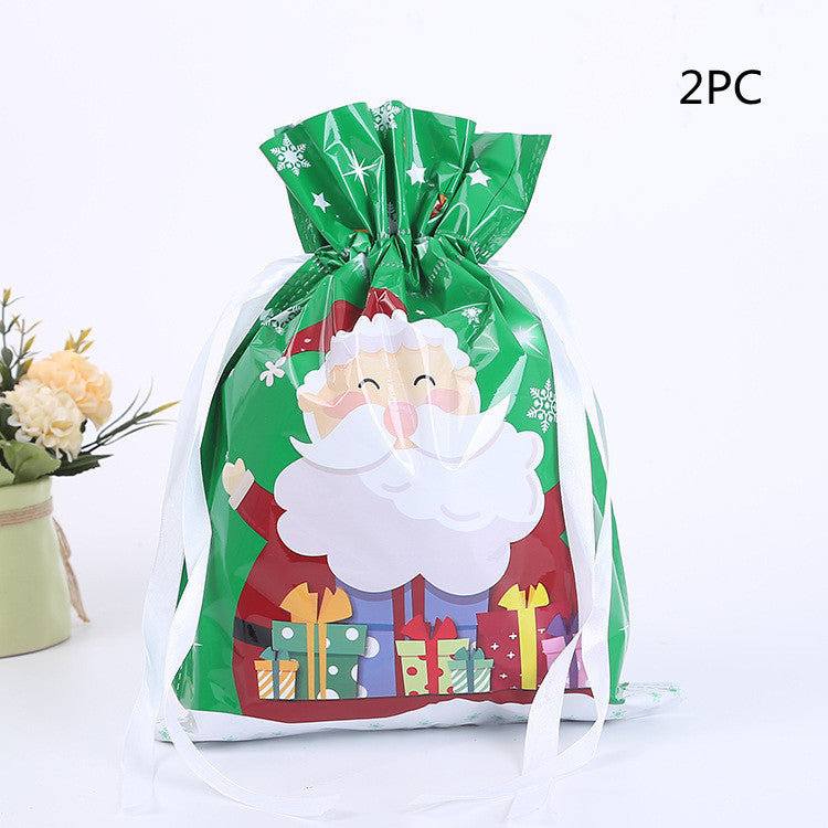 Christmas Gift Wrapping Bag Drawstring Decoration