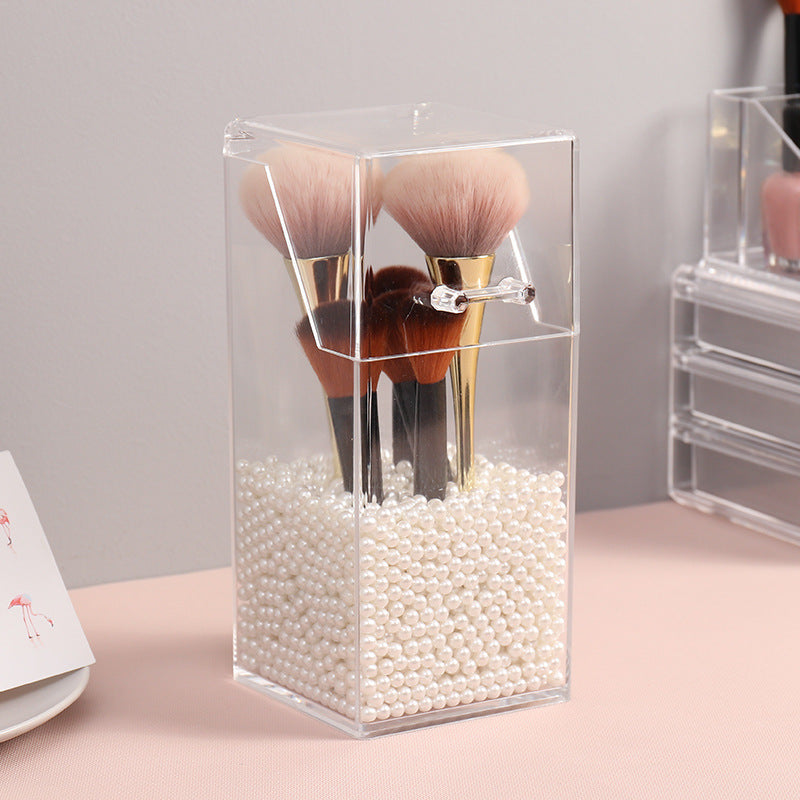 Acrylic Flip Dust Makeup Brush Bucket Eyebrow Brush Set