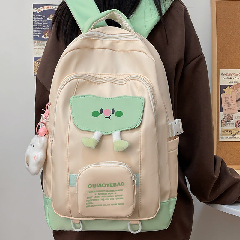 Backpack Female College Student Large Capacity Cream Cute