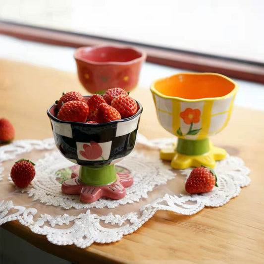 Original Korean Flower Ceramic Goblet