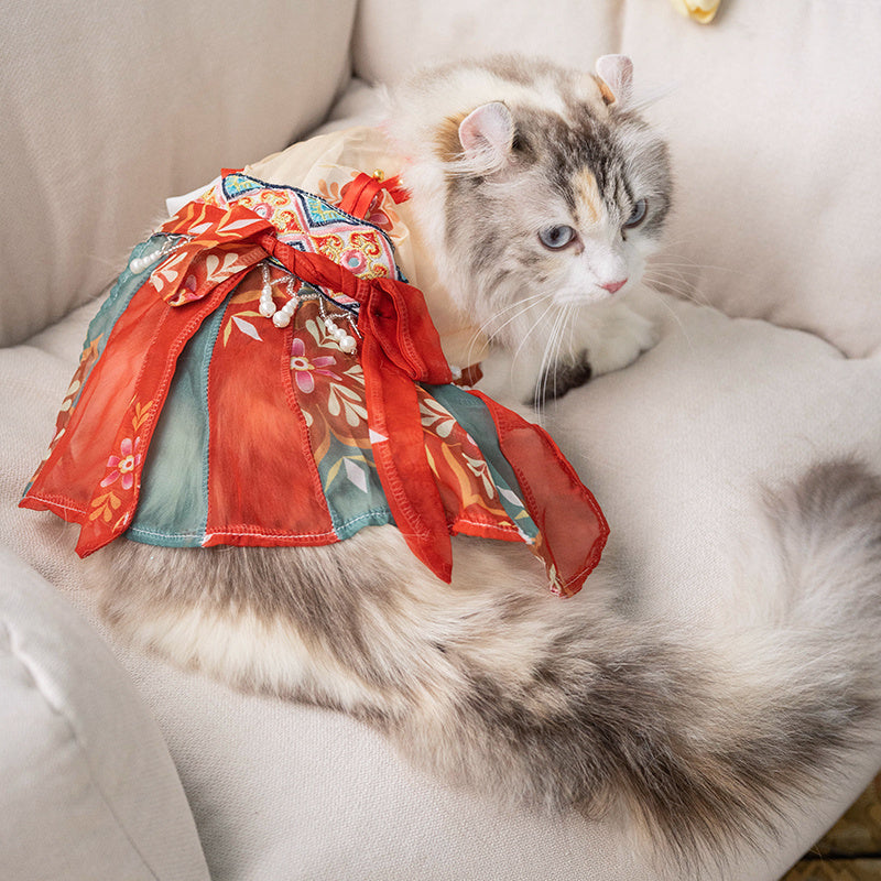 Cat Skirt Princess Style Pet Hanfu Anti Hair Loss