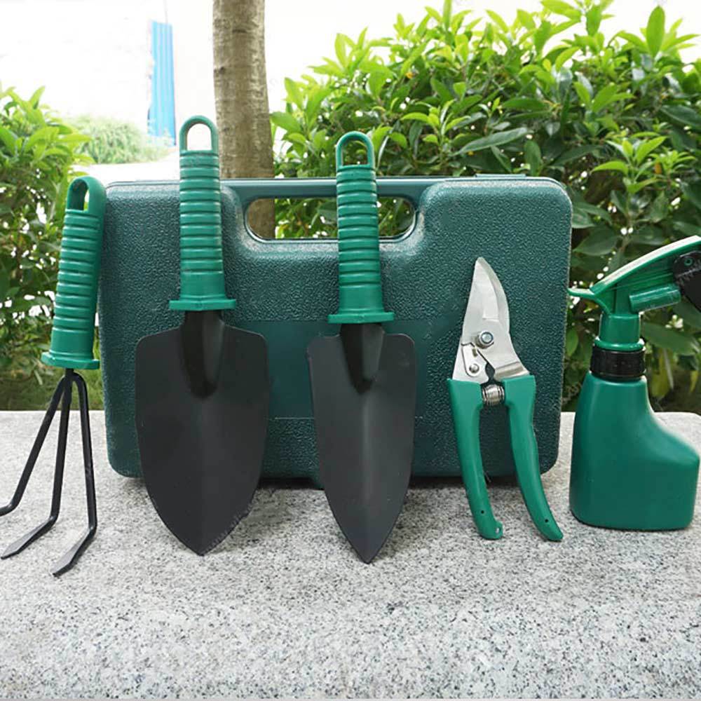 Five-piece Garden Tool Plastic Box Plastic Garden Tool Set