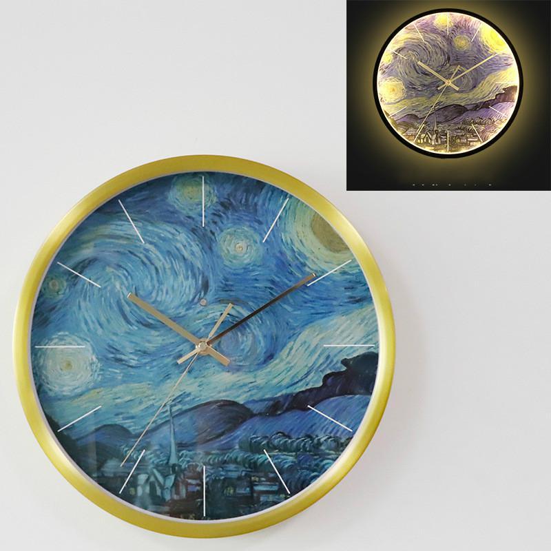 Luminous 12 Inch Large Number Digital Wall Clock Modern Design Voice Control Hanging Watch Nightlight Gift