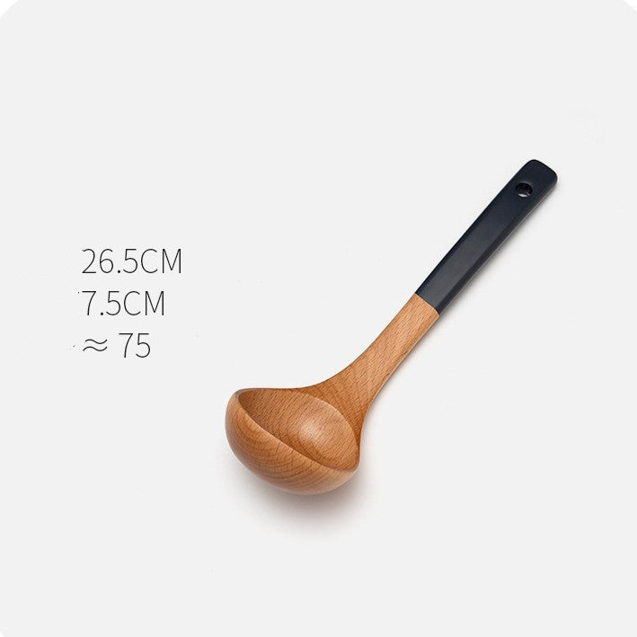 Household Non-stick Wooden Spatula Rice Spoon Wooden Soup Spoon Cookware Set