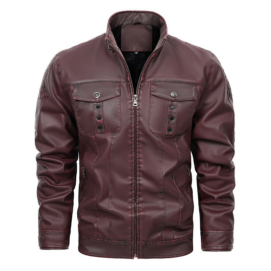 PU Leather Jacket Spring And Autumn Men's Jacket