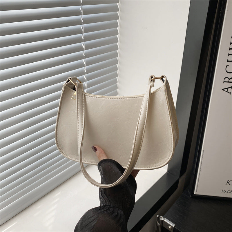 Fashion Underarm Bag Retro Simple Textured One-shoulder Bag