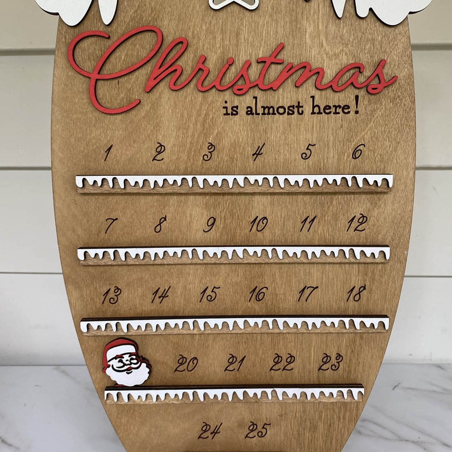 Christmas Countdown Decoration Wooden Ornament