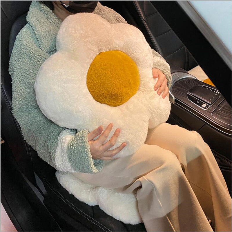 Daisy Slow Rebound Imitation Rabbit Hair Cushion Memory Cotton Cushion Flower Plush Hip Cushion Home Decor Cushion