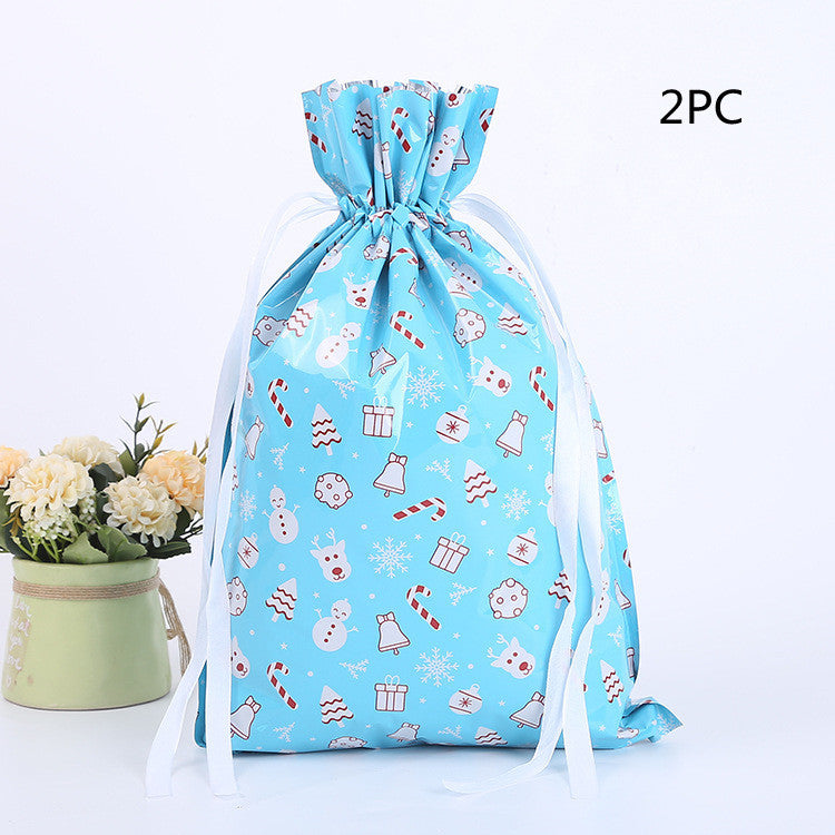 Christmas Gift Wrapping Bag Drawstring Decoration