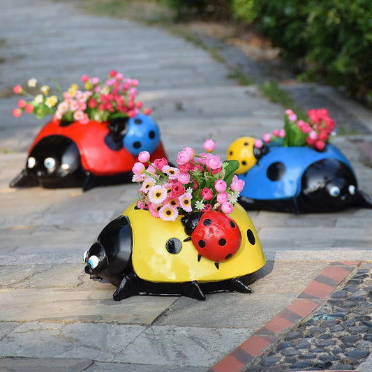 Seven Star Ladybug Beetle Decoration Outdoor Villa Garden Courtyard Flower Pot Decoration