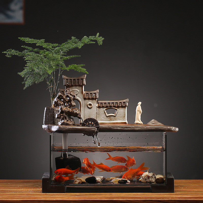 Flowing Water Ornament Circulating Small Fish Tank