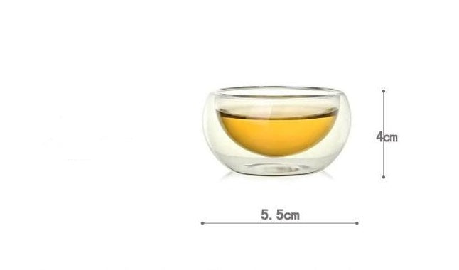 Heat resistant glass cup double teacup