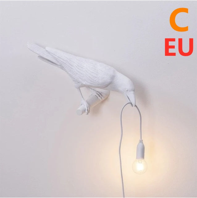 Creative Auspicious Bird Resin Wall Lamp Decoration